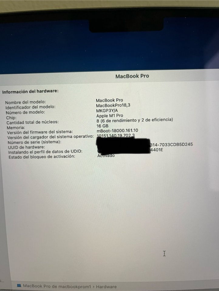 Apple MacBook Pro M1 Pro 8 CPU/14 GPU 14" de segunda mano · Foto 6 de 7 · Las Palmas · 790 €