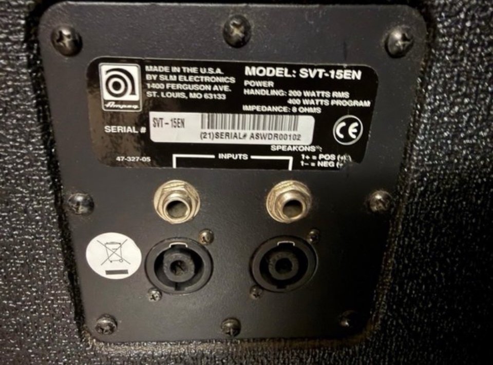 Ampeg SVT-15EN 1x15” Made in USA – 1995 de segunda mano · Foto 4 de 8 · Pontevedra · 561 €