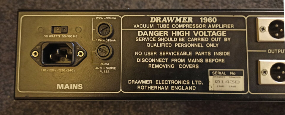 Drawmer 1960. Previo compresor a válvulas stereo. RESERVADO de segunda mano · Foto 6 de 9 · Barcelona · 900 €