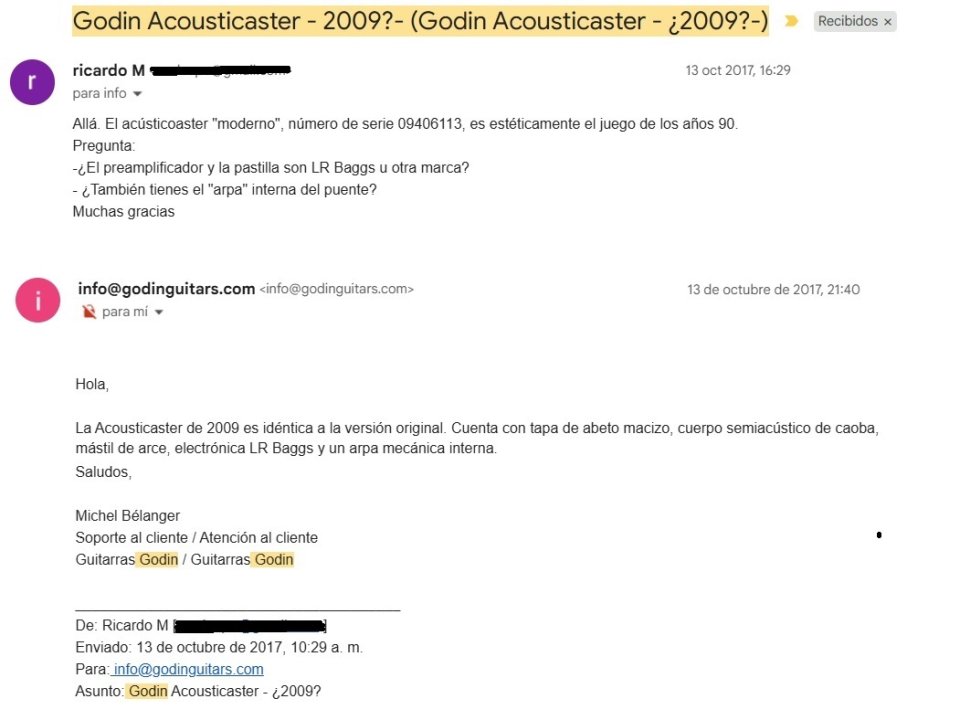 GODIN ACOUSTICASTER de segunda mano · Foto 8 de 10 · Zaragoza · 1300 €
