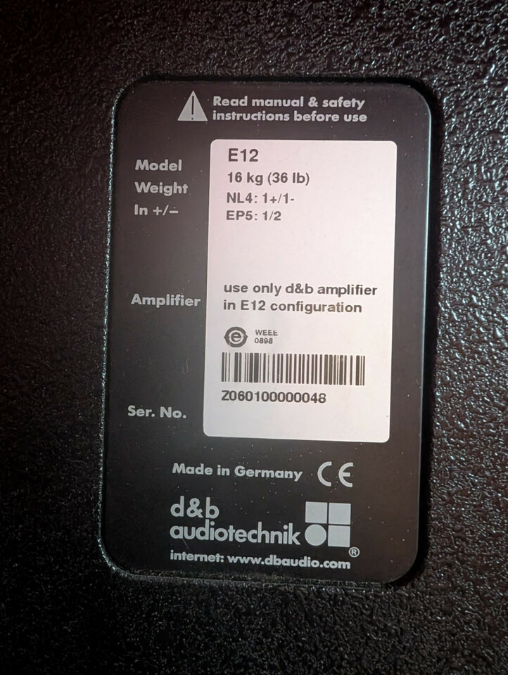 Altavoces D&B Audiotechnik E12 + Amplificador D6