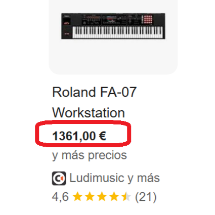 Roland FA07 Workstation 76 Teclas Nuevo
