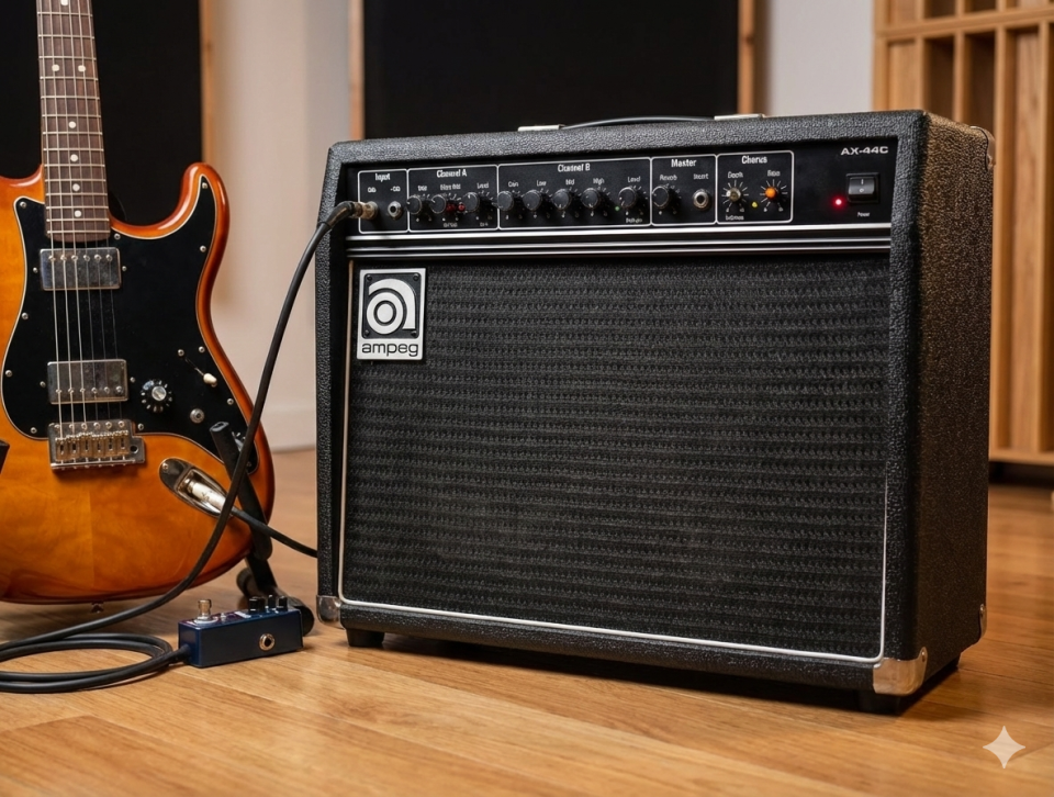 Amplificador AMPEG híbrido Made in USA de los 90