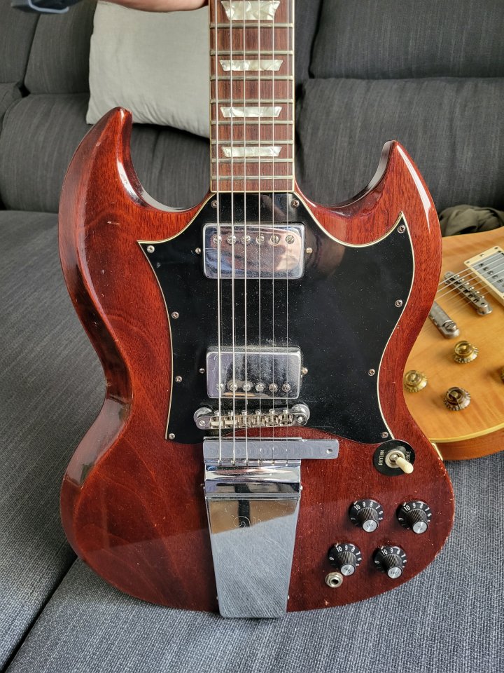 O cambio: Gibson SG Standard 1970-71 (Vídeo). de segunda mano · Foto 2 de 10 · Madrid · 7500 €