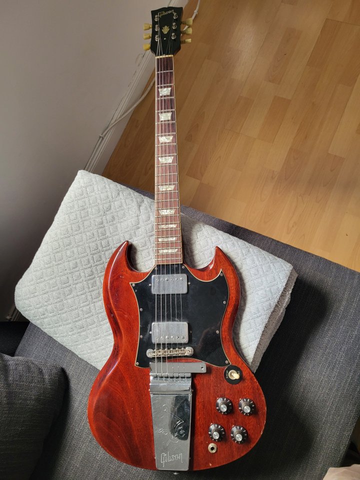 O cambio: Gibson SG Standard 1970-71 (Vídeo). de segunda mano · Foto 6 de 10 · Madrid · 7500 €