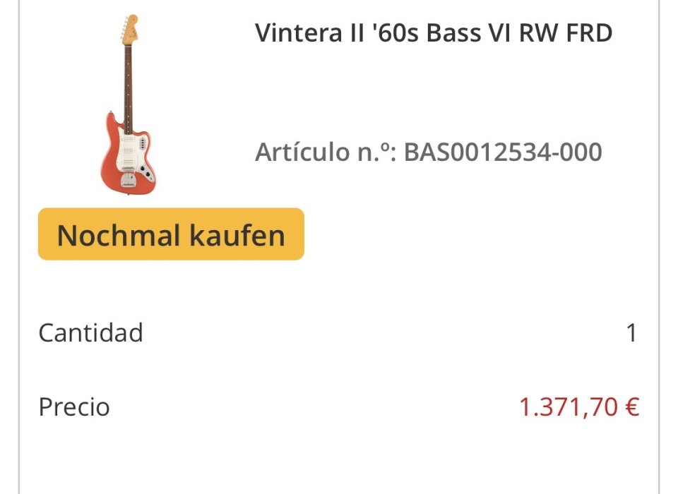 Fender vintera bass VI