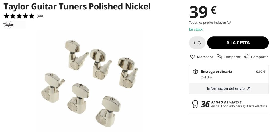 Clavijas Taylor plateadas