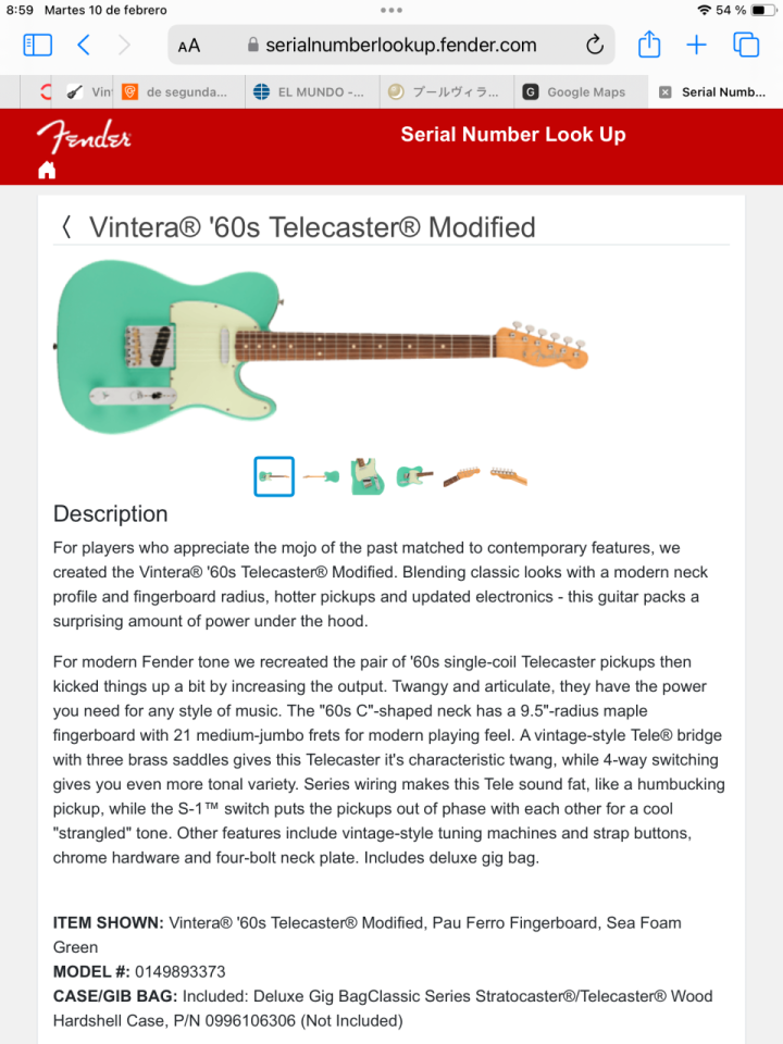 Fender Telecaster Vintera 60 Mod.