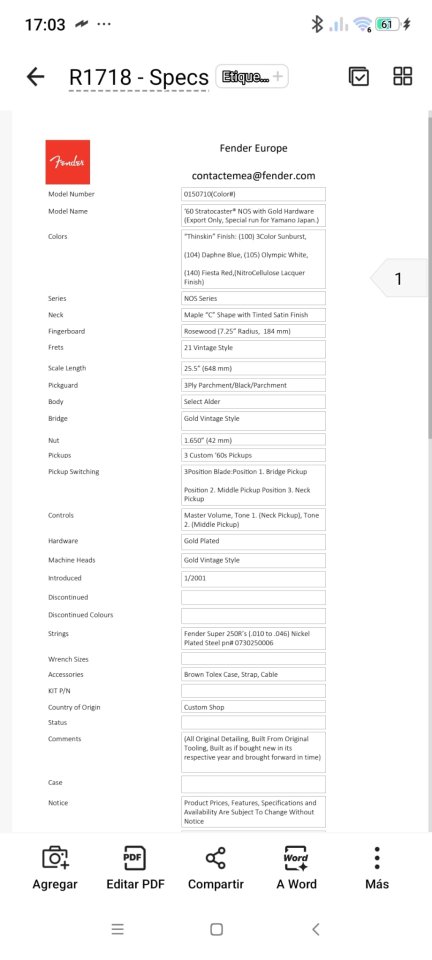 Fender stratocaster custom shop 60