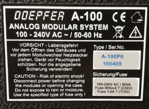 Doepfer A-100 case P6 (PSU3) de segunda mano · Foto 3 de 5 · Girona · 339 €