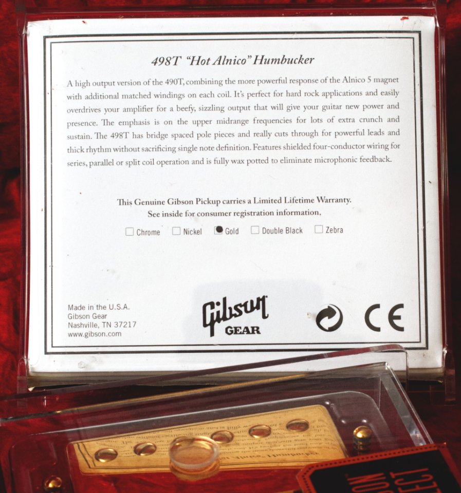 Pastillas Gibson 490R/498T Pickup Set, Gold