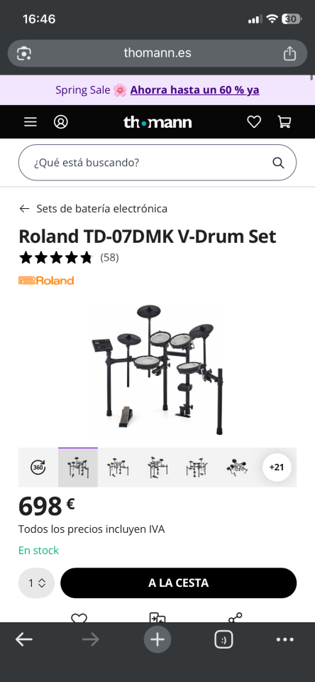 Roland TD-07DMK V-Drum Set + Pad PDX 100