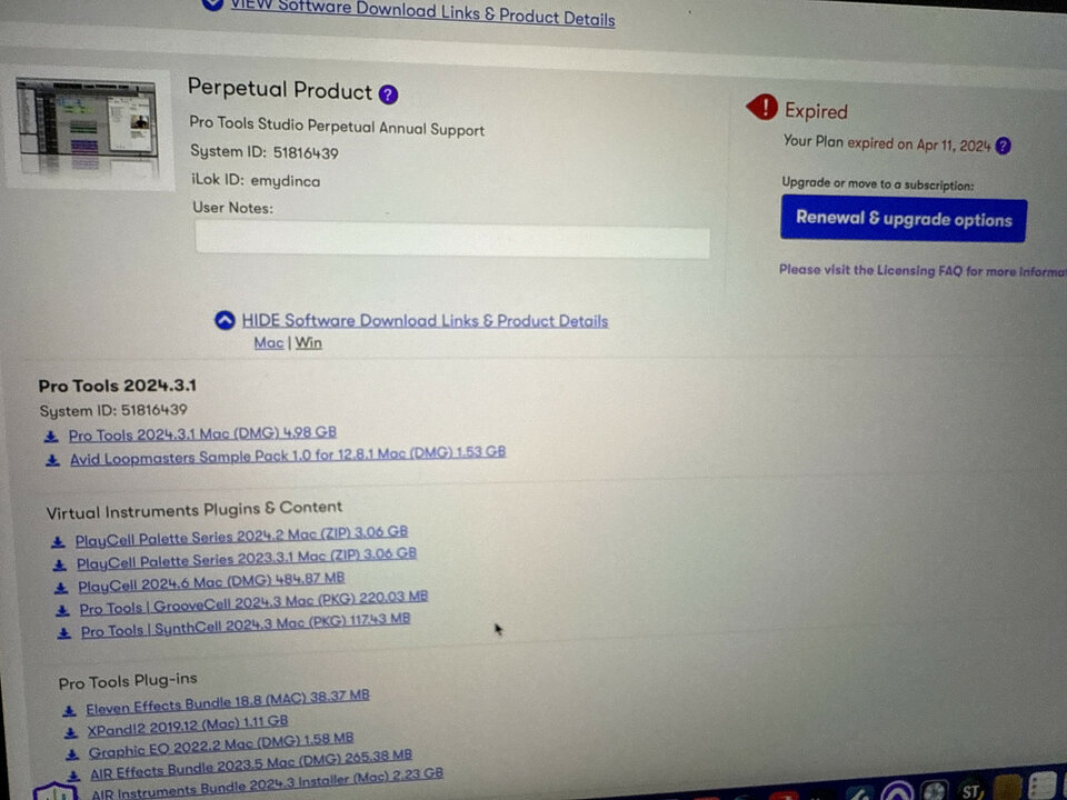 Pro tools Studio perpetual