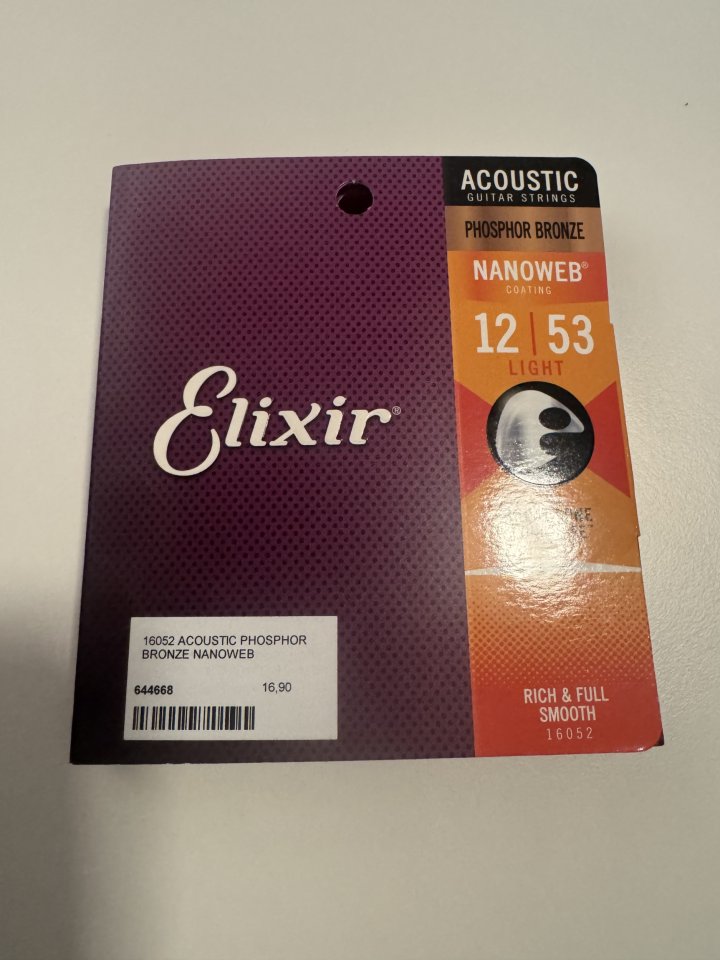 Elixir Network Cuerdas Acoustic Elixir NANOWEB Phosphor Bronze 12/53 de segunda mano ...