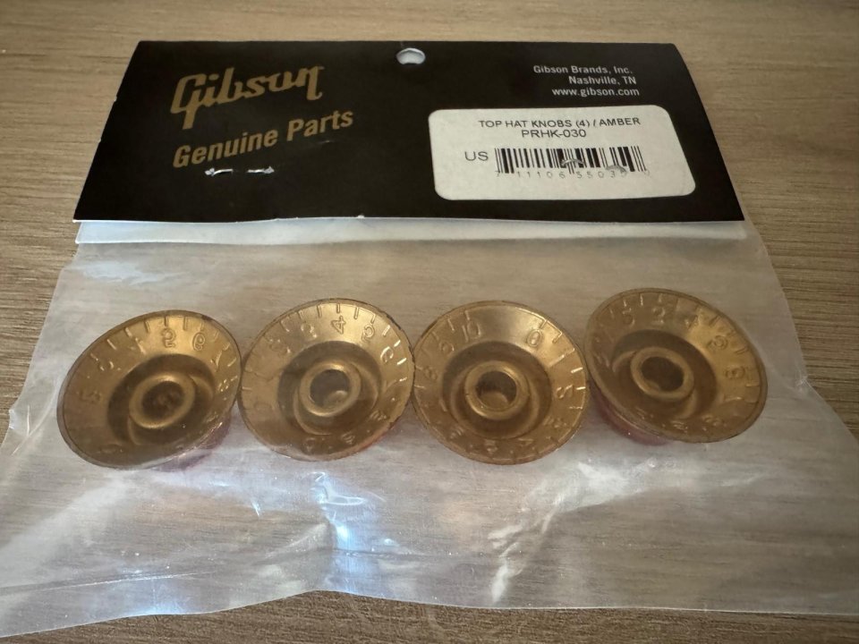 Botones top hat knobs amber para Les Paul