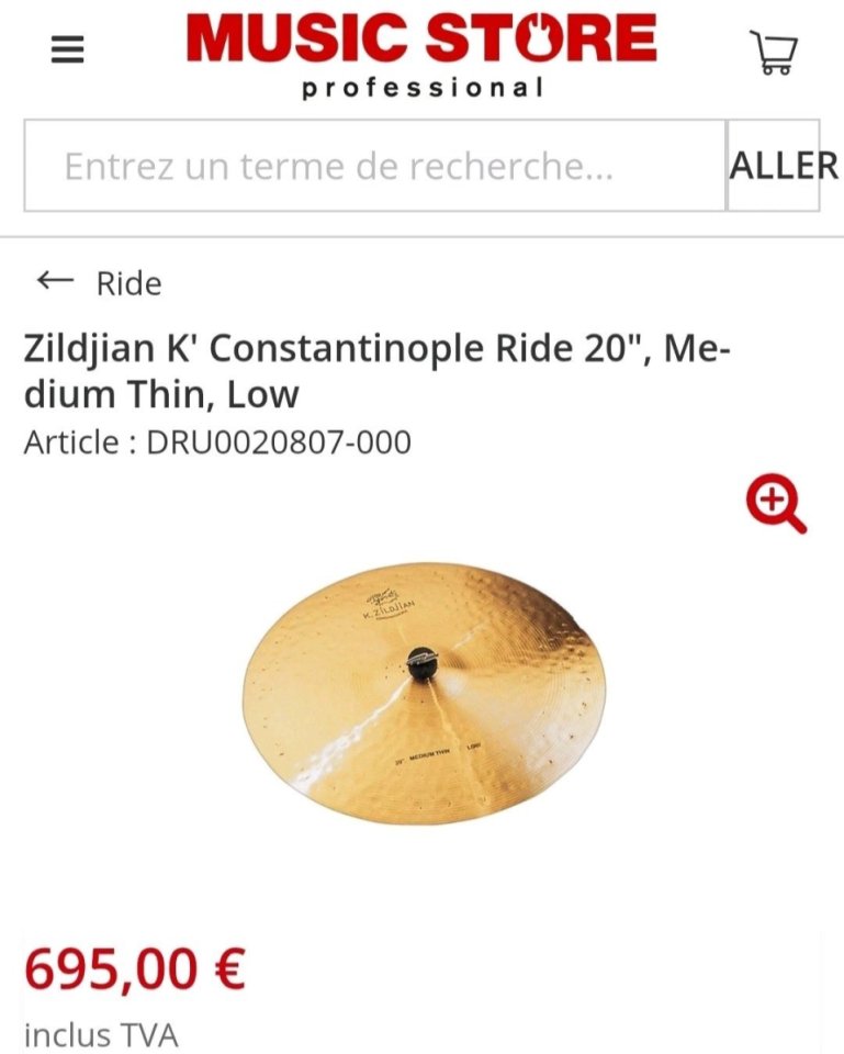 Zildjian K Constantinople Medium Thin Low 20" NUEVO Envío OK
