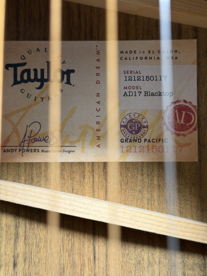 Taylor American Dream AD17 Black Top