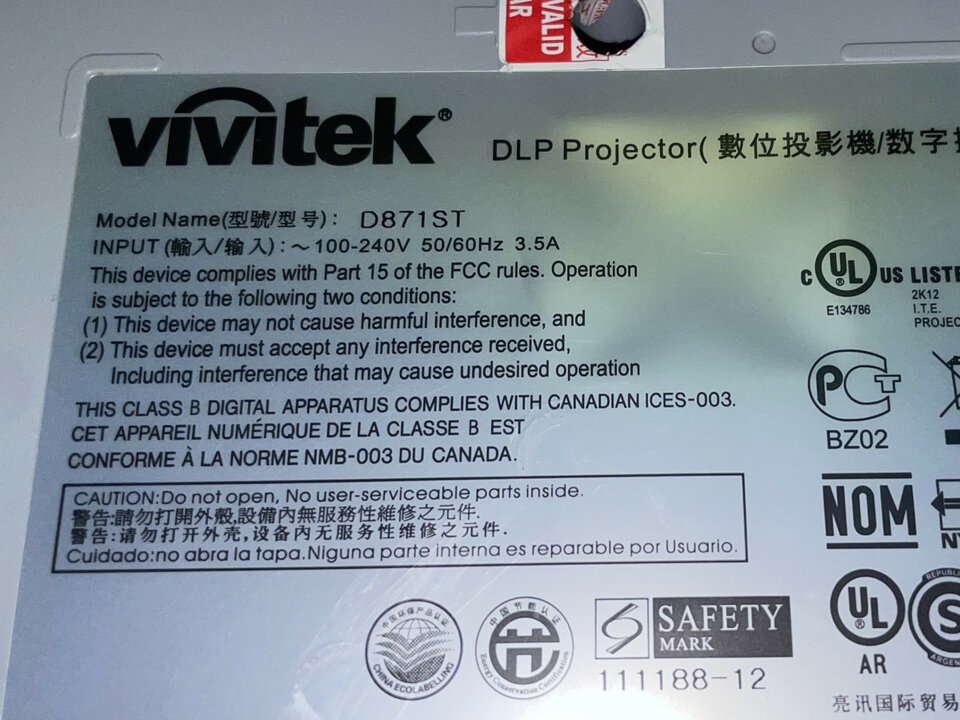 Proyector VIVITEK D871ST