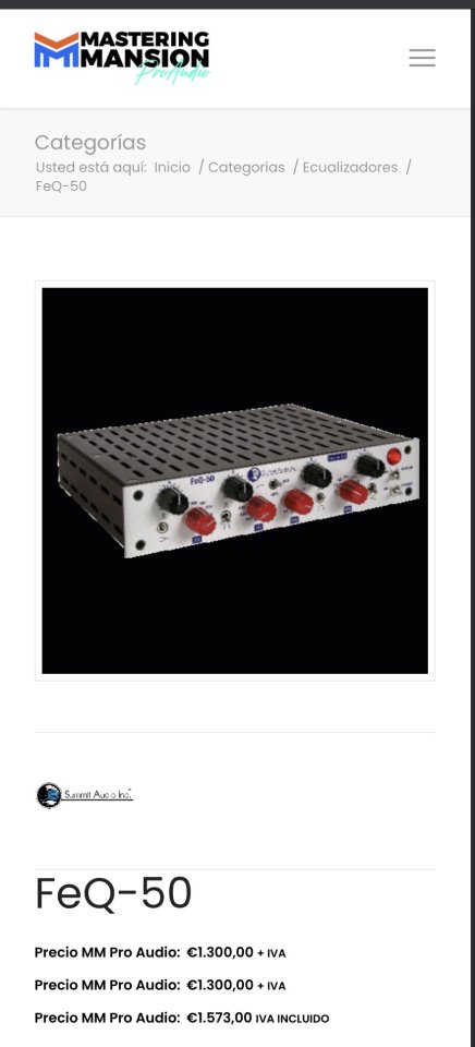 Ecualizador estéreo Summit Audio FeQ-50 de segunda mano · Foto 5 de 5 · Valencia · 1900 €