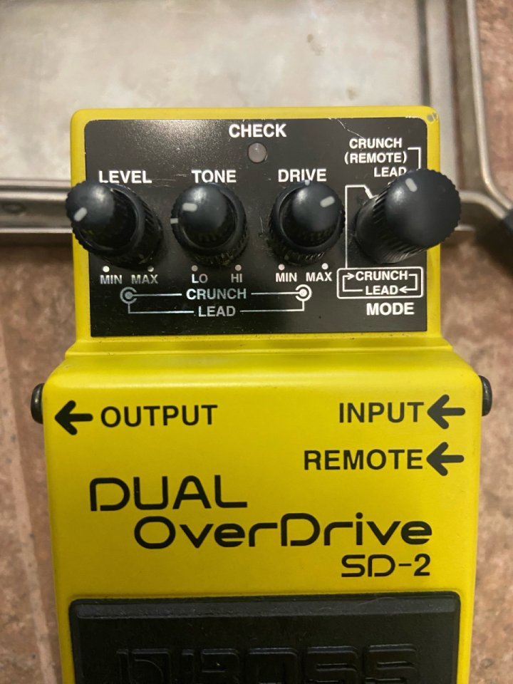 Boss SD-2 Dual OverDrive (Silver Label) 1993  Yellow