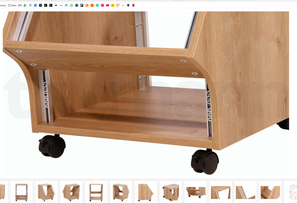 NUEVO Rack inclinado con ruedas 10U + 3U, madera, comprado Thomann de segunda mano · Foto 3 de 6 · Alicante · 280 €