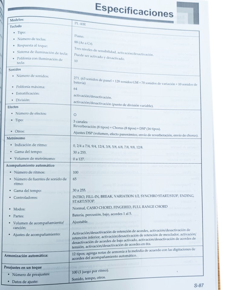 Piano CASIO CELVIANO PL-40R