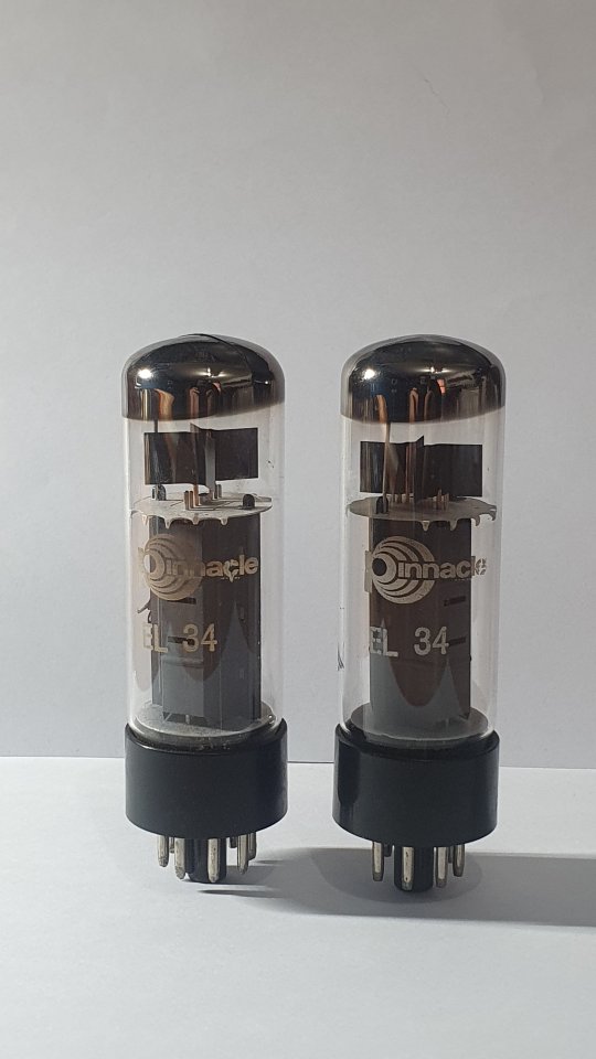 Válvulas Matsushita (Mullard Japan) NOS EL34 Pareja matched 6CA7 tubo hifi