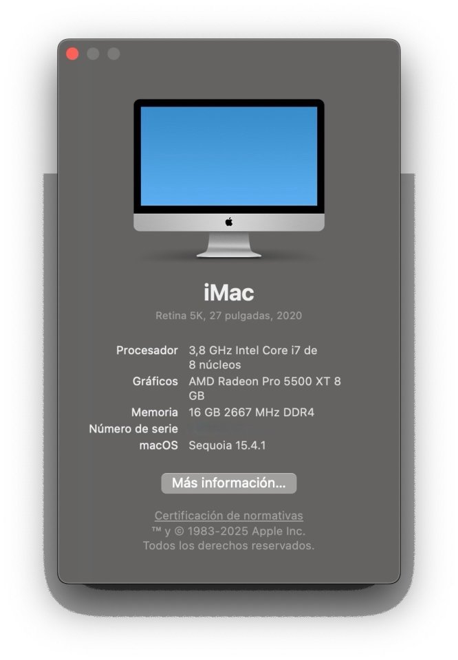 iMac 27” 5K 2020 i7 + Teclado/Ratón + Caja