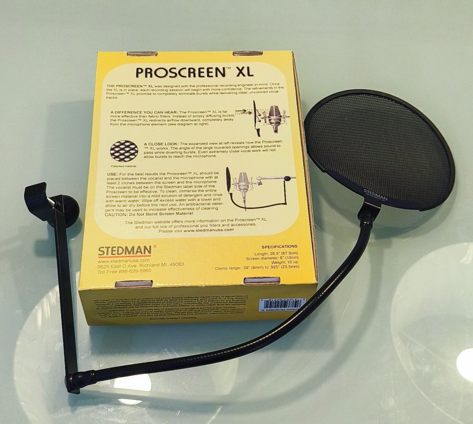 Pack estudio de grabación: pie de micrófono K&M, atril y antipop Stedman XL de segunda mano · Foto 1 de 3 · SC Tenerife · 250 €
