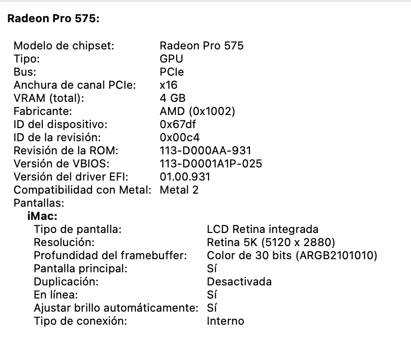 iMac 27” 5K 2017 – 40GB RAM + SSD 1TB – Perfecto para Producción musical