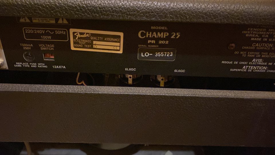 Fender Champ 25 Valvulas, USA