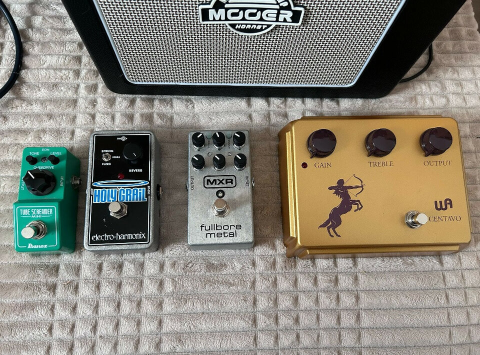 Pedales efectos E.Harmonix Ibanez Warm Audio Klon Centaur Mxr