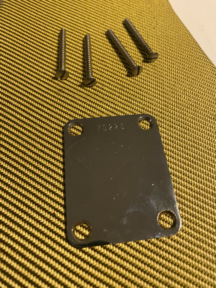 Neck plate crazyparts aged para telecaster