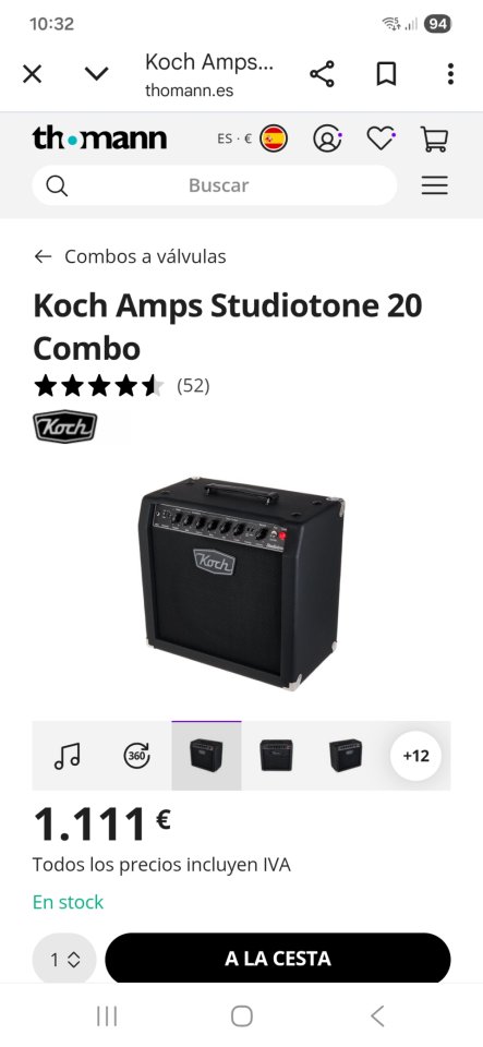 Koch studiotone por Vox ac 15.  EN MANO