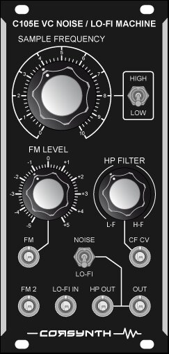 Modulo Eurorack Corsynth C105E VC Noise/ Lo-Fi Maquine