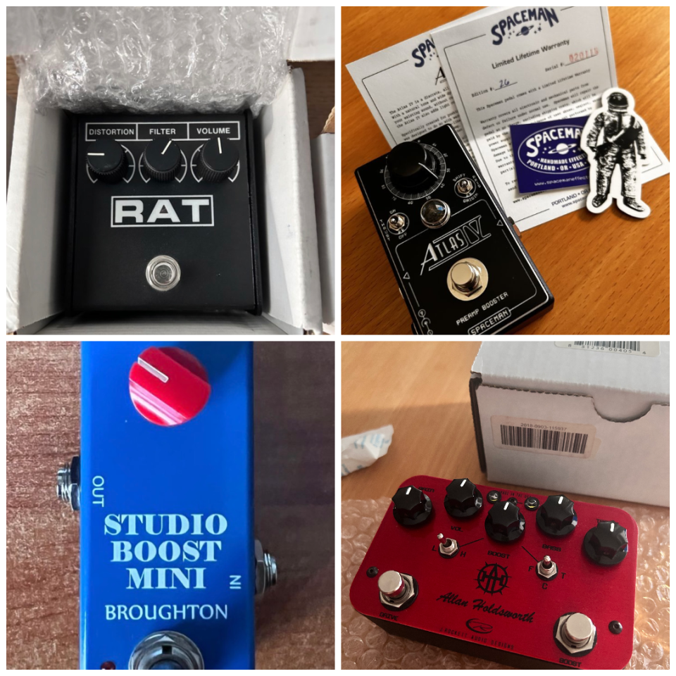 Pedales: Rockett Holdsworth-Spaceman Atlas IV-Broughton boost mini-Rat2 de segunda mano · Alicante · 1 €