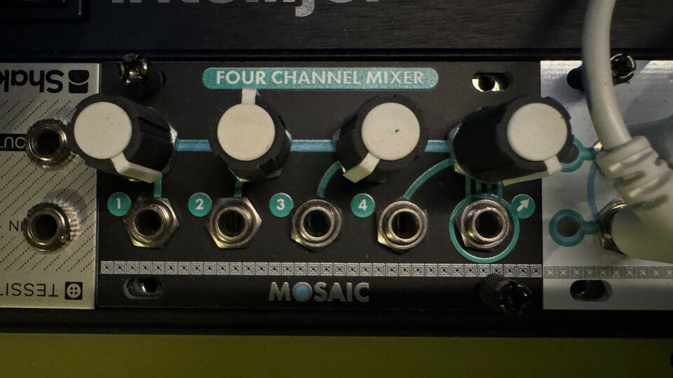 Mosaic Four Channel Mixer 1U Eurorack Module (Black)