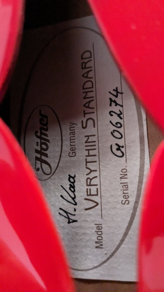 Hofner Verythin Standard - Made Germany 2006 - Cherry