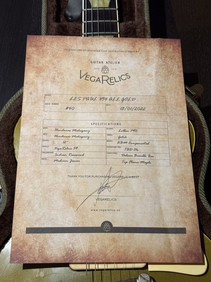 VegaRelics V54 Les Paul ’54 All Gold – Gibson de segunda mano · Foto 10 de 10 · Burgos · 3200 €