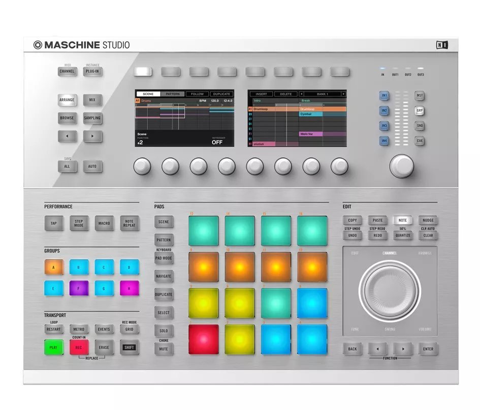 Controladores traktor d2 y maschine studio 2 white