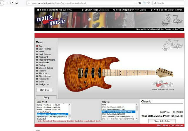 Suhr classic custom chambered