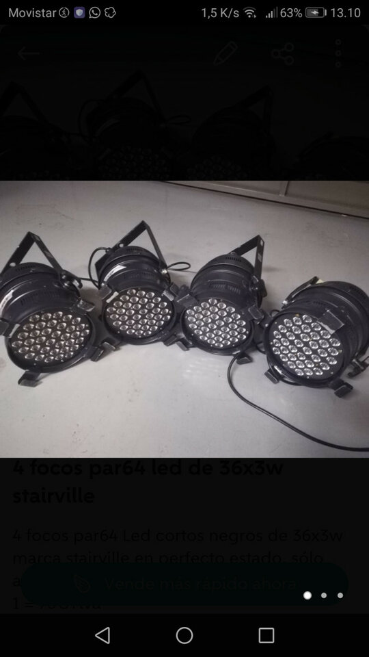 focos PAR64 LED 36x3w Stairville