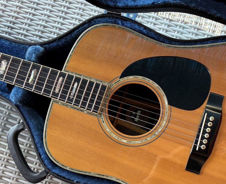 Acústica Morris W-80 Vintage Dreadnought años 80, Japón. Estilo Martin D-45