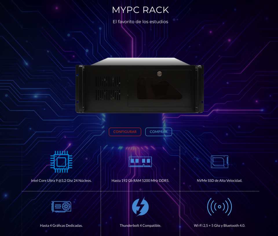 Ordenadores Rack para directo y estudio | macOS / Windows | MyPc Pro