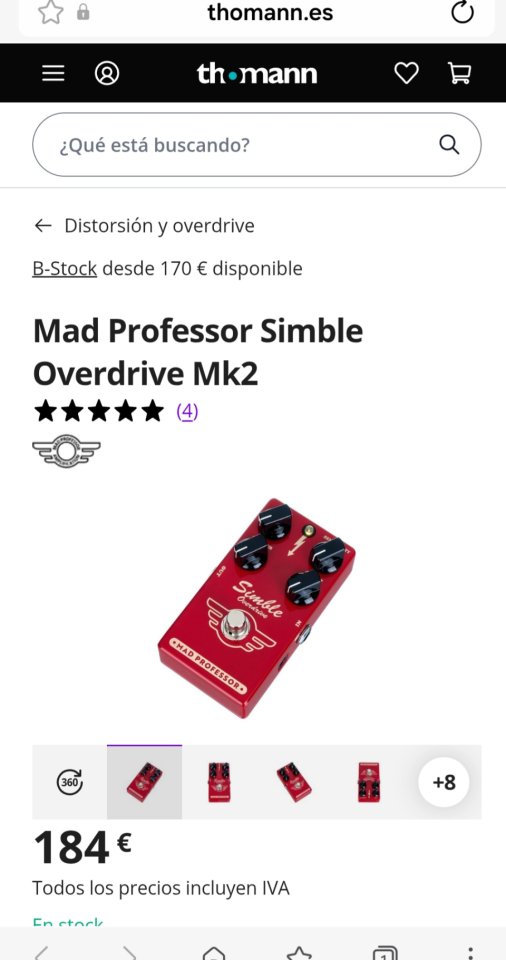 Pedal Overdrive MAD PROFESSOR SIMBLE MK2 de segunda mano · Foto 9 de 10 · Valencia · 125 €