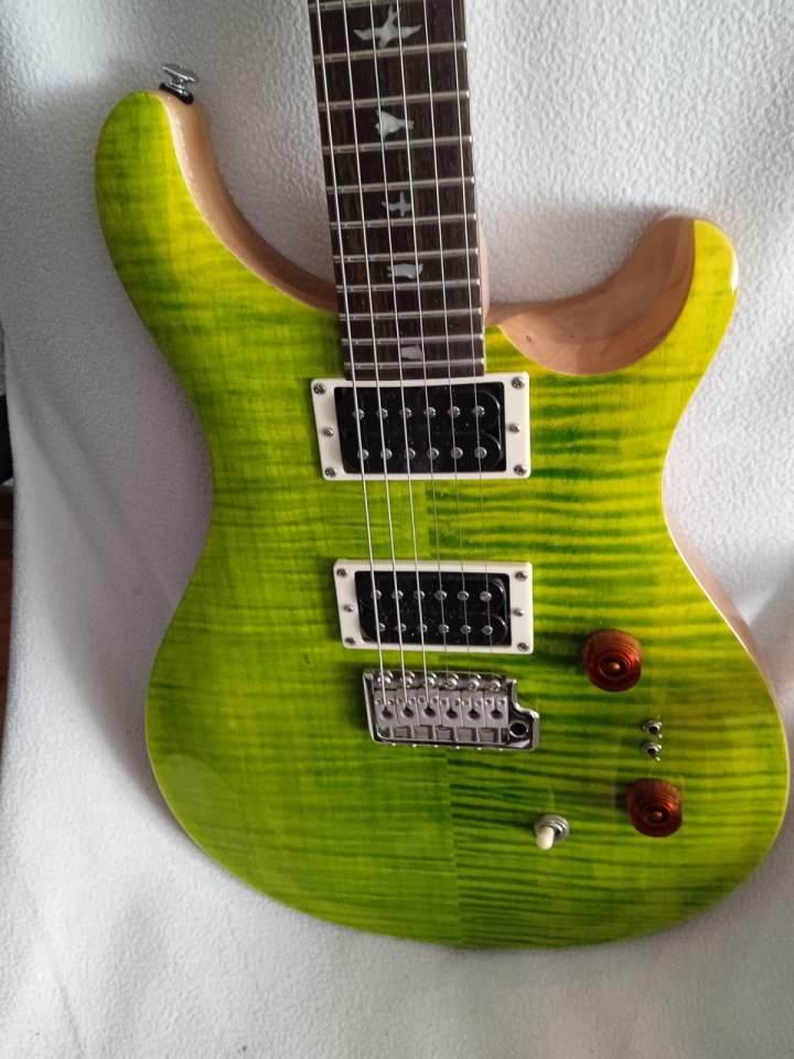 PRS SE Custom 24-08 Electric Guitar – Eriza Green con clavijas de bloqueo