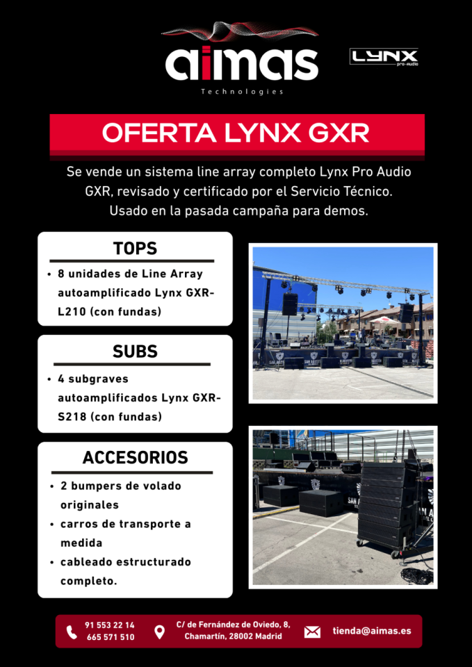 Line Array Lynx GXR L210+ GXR-D18A de segunda mano · Foto 1 de 4 · Madrid · 28500 €