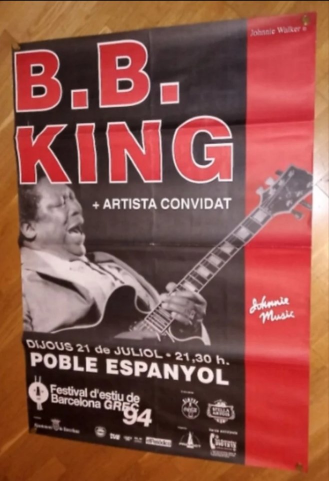 Cartél Concierto BB King Barcelona'94