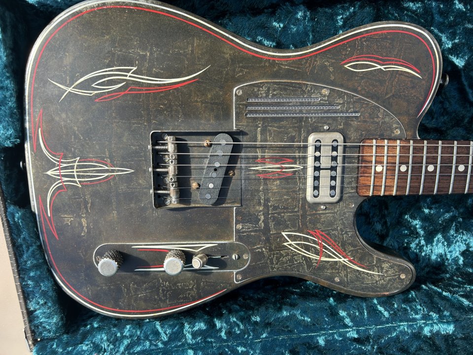 James Trussart Steelcaster Rustomatic Perforated Pinstriped