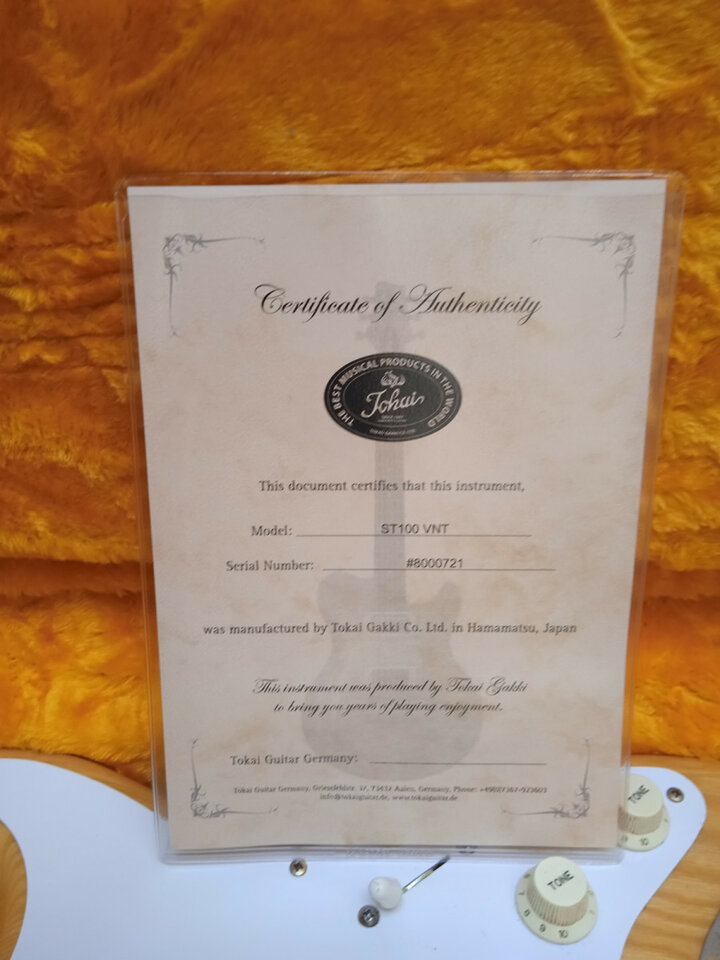 1978 Tokai Stratocaster ST-100 logo Spaguetti 7okai Japan